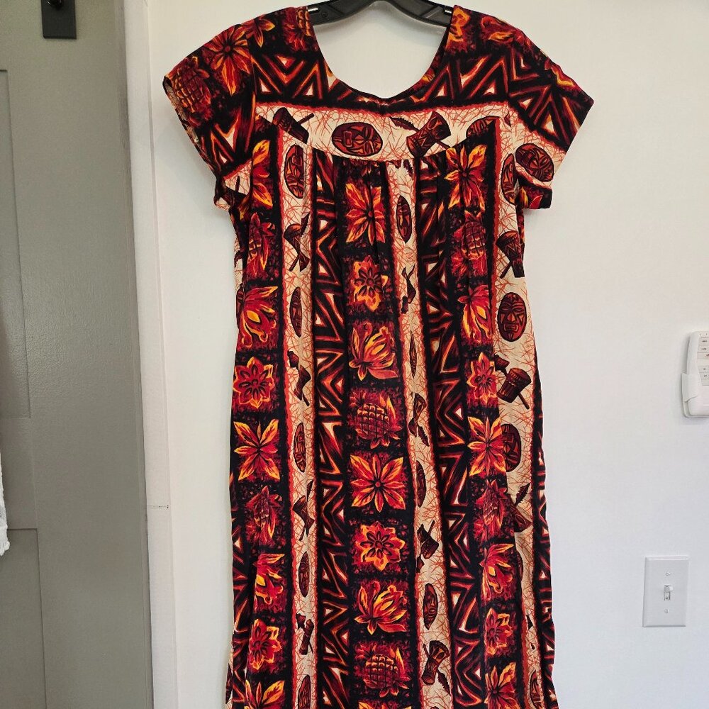 VINTAGE 60's-70's Ui-Maikai Hawaiian Dress, Kaftan, Midi